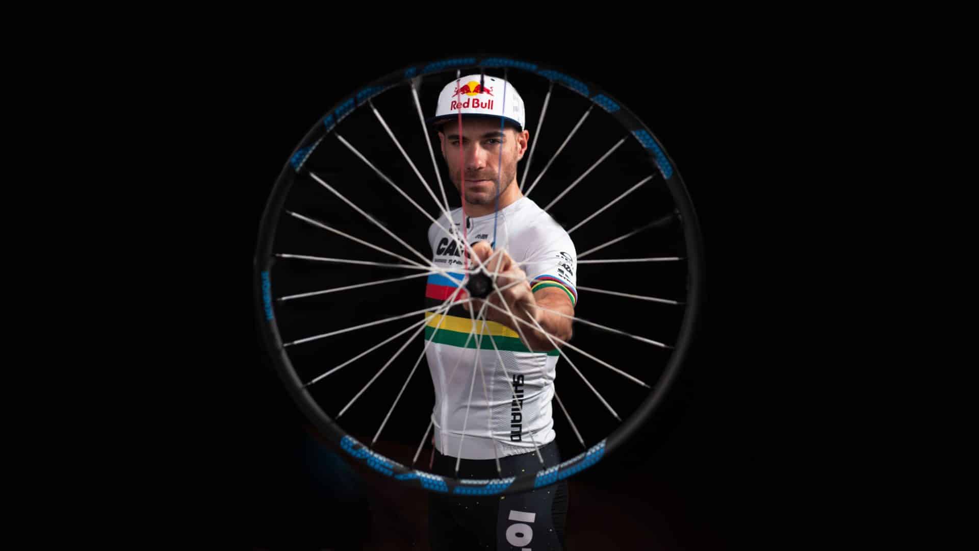 Henrique Avancini, 2023 Marathon World Champion, on 9th Wave Ninefold Flex wheels