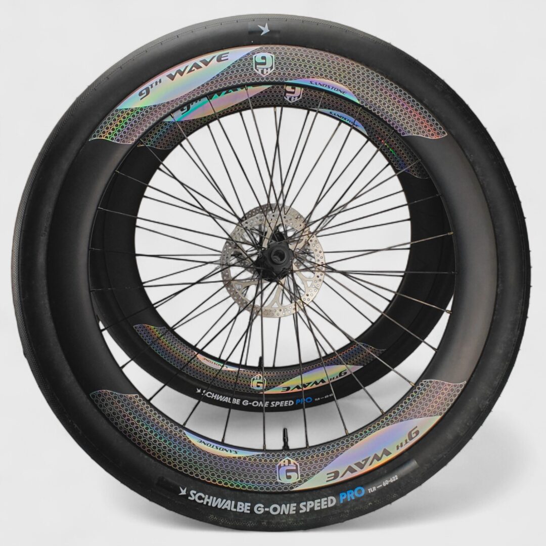 9th Wave SandStone carbon gravel wheel racing on the beach
